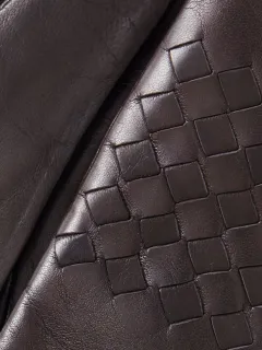 Diamond-Patterned Leather Gloves