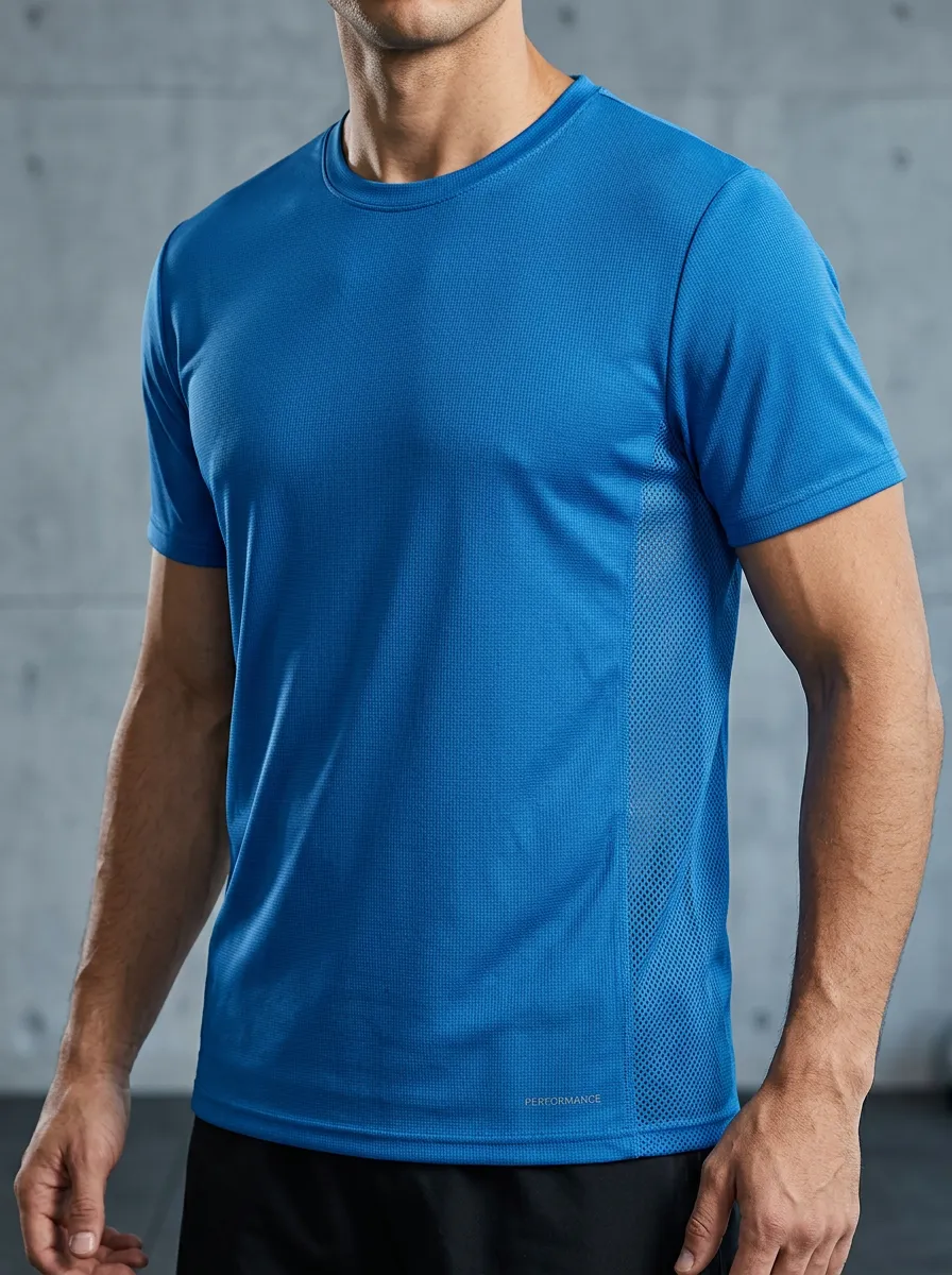 Men's Mesh-Panel Breathable Casual T-Shirt