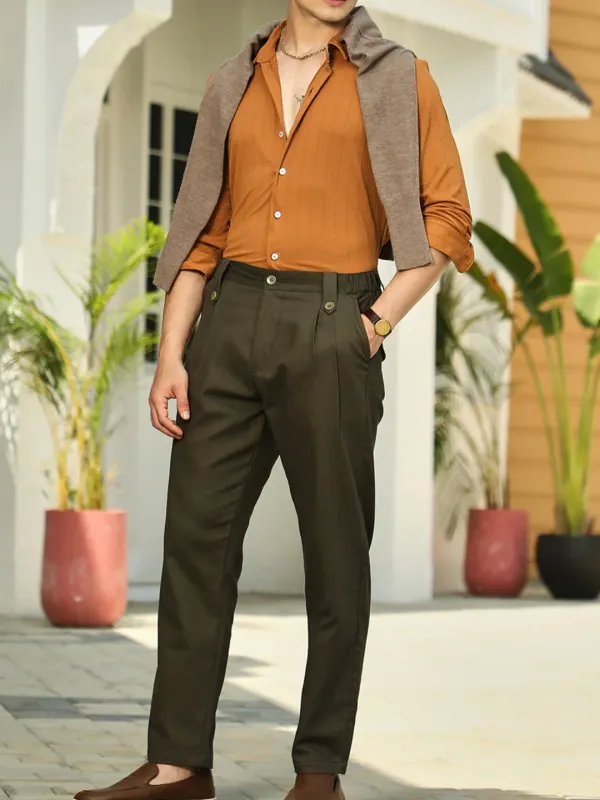 Brown Casual Style Full Sleeve Shirt