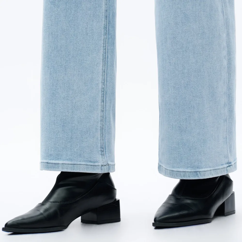 🔥Hot Sale🎁🎉Wide Leg Jeans for Women Stretchy Mid Low Rise Butts Lifting Baggy Jeans Trendy Loose Fit Cute Mom Jeans