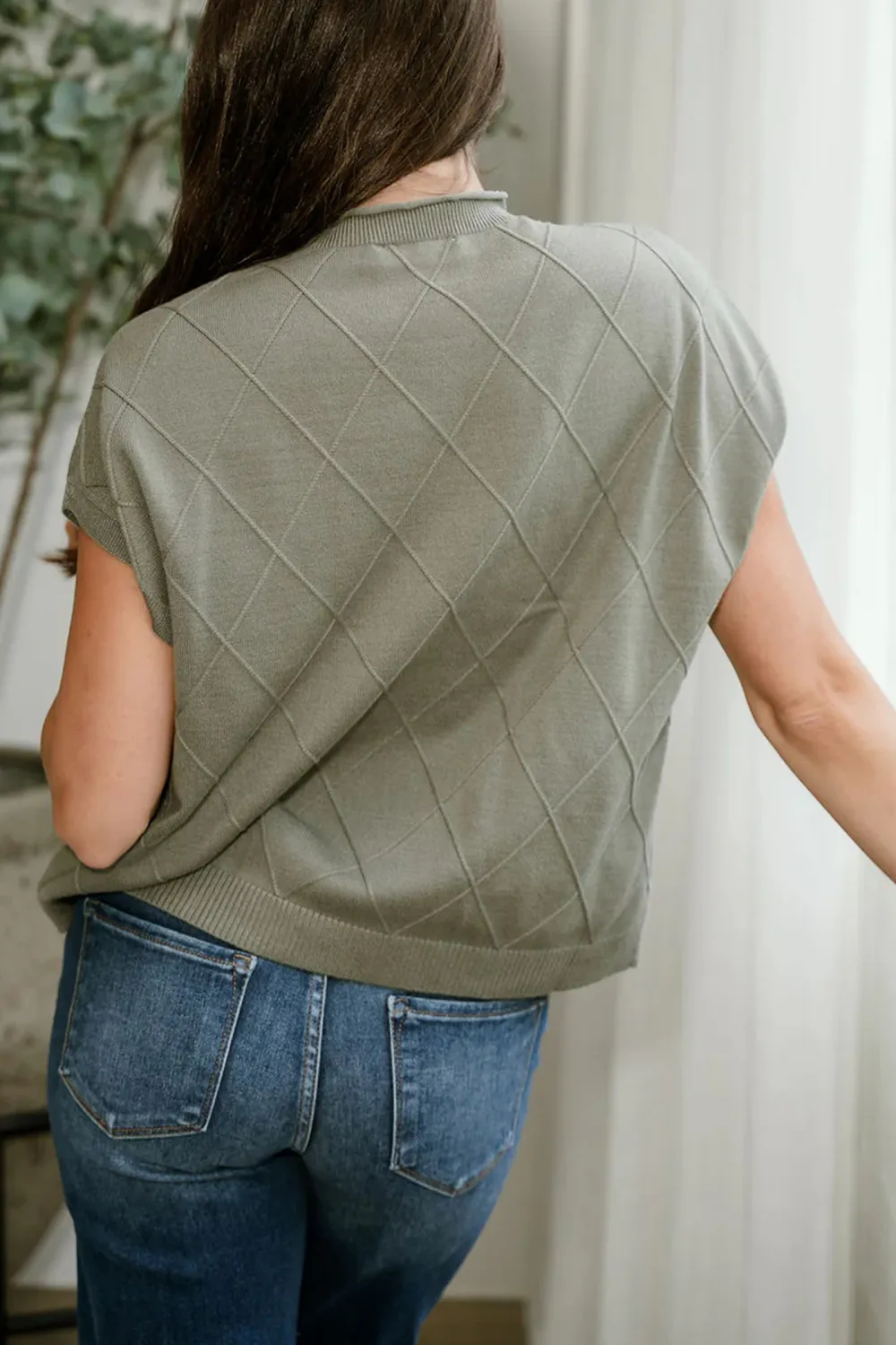 Argyle Pattern Round Neck Vest Tank