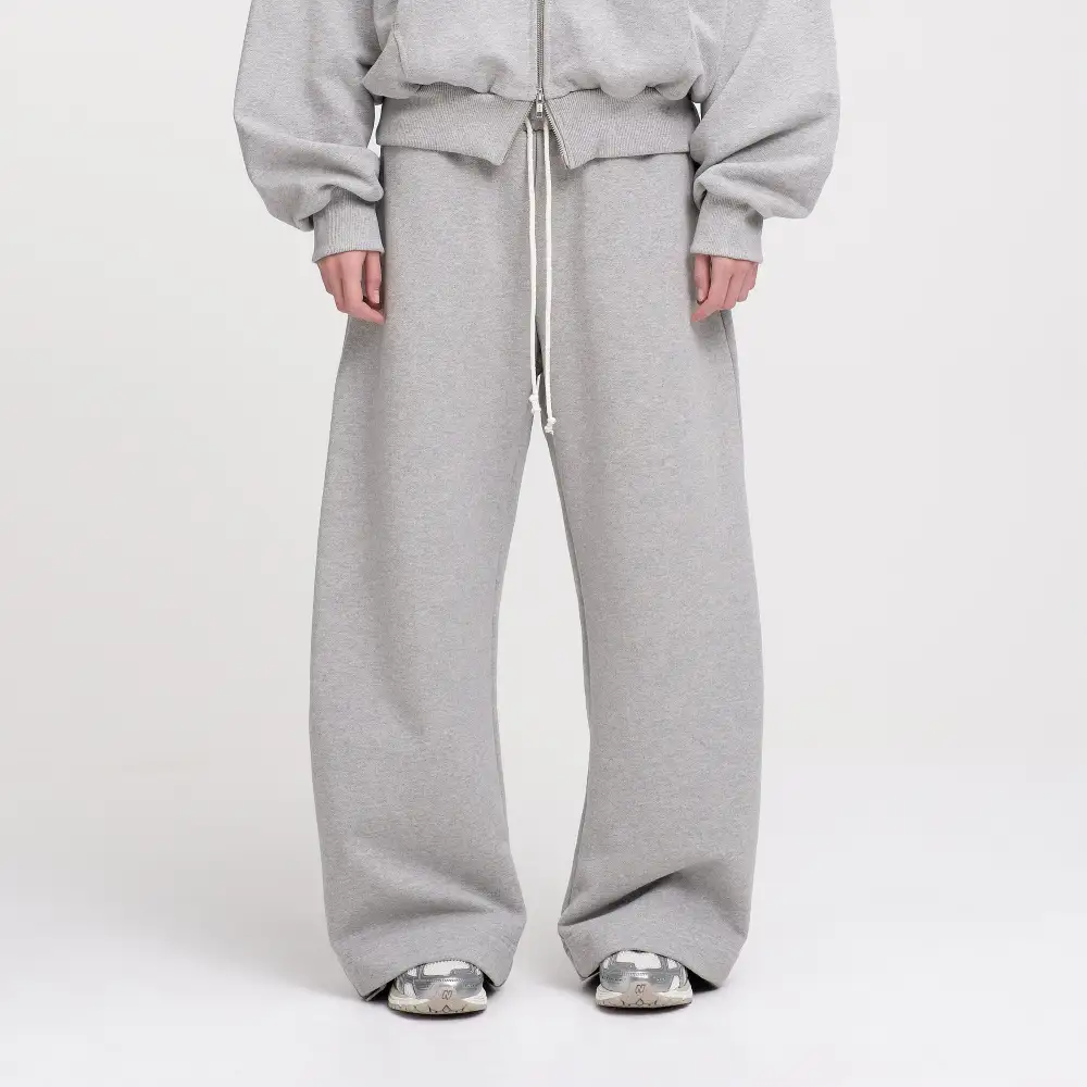 Everyday Drawstring Pocketed Barrel Leg Wide Barrel Ultra Heavyweight Barrel French Terry Sweatpants