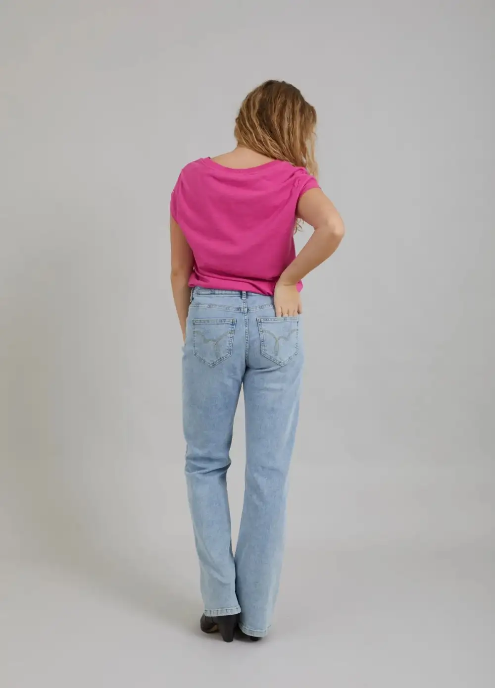 Jeans With Asymmetrical Closure Light Denim