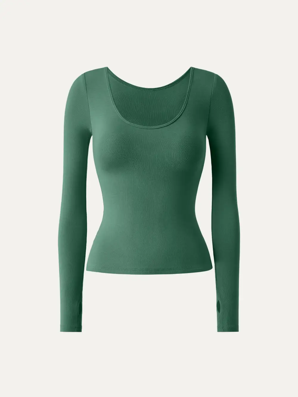 Lyocell-Wool Round Neck Long Sleeve Reversible Top
