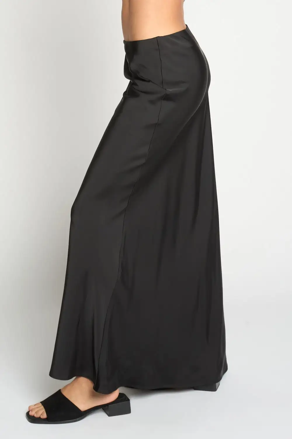 Dull Satin Bias Maxi Skirt