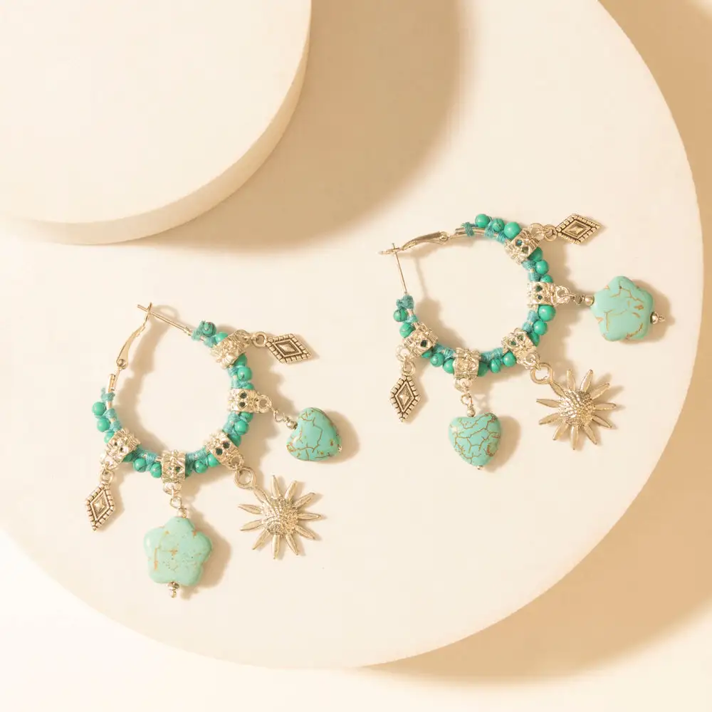 Floral Hoop Earrings