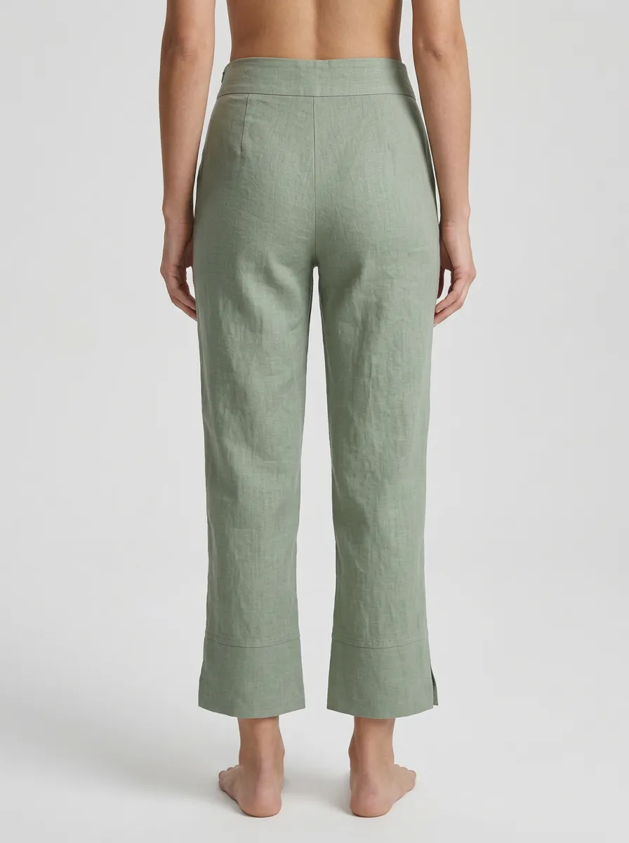 Essential Linen Blend Activewear Women's Cropped Pants