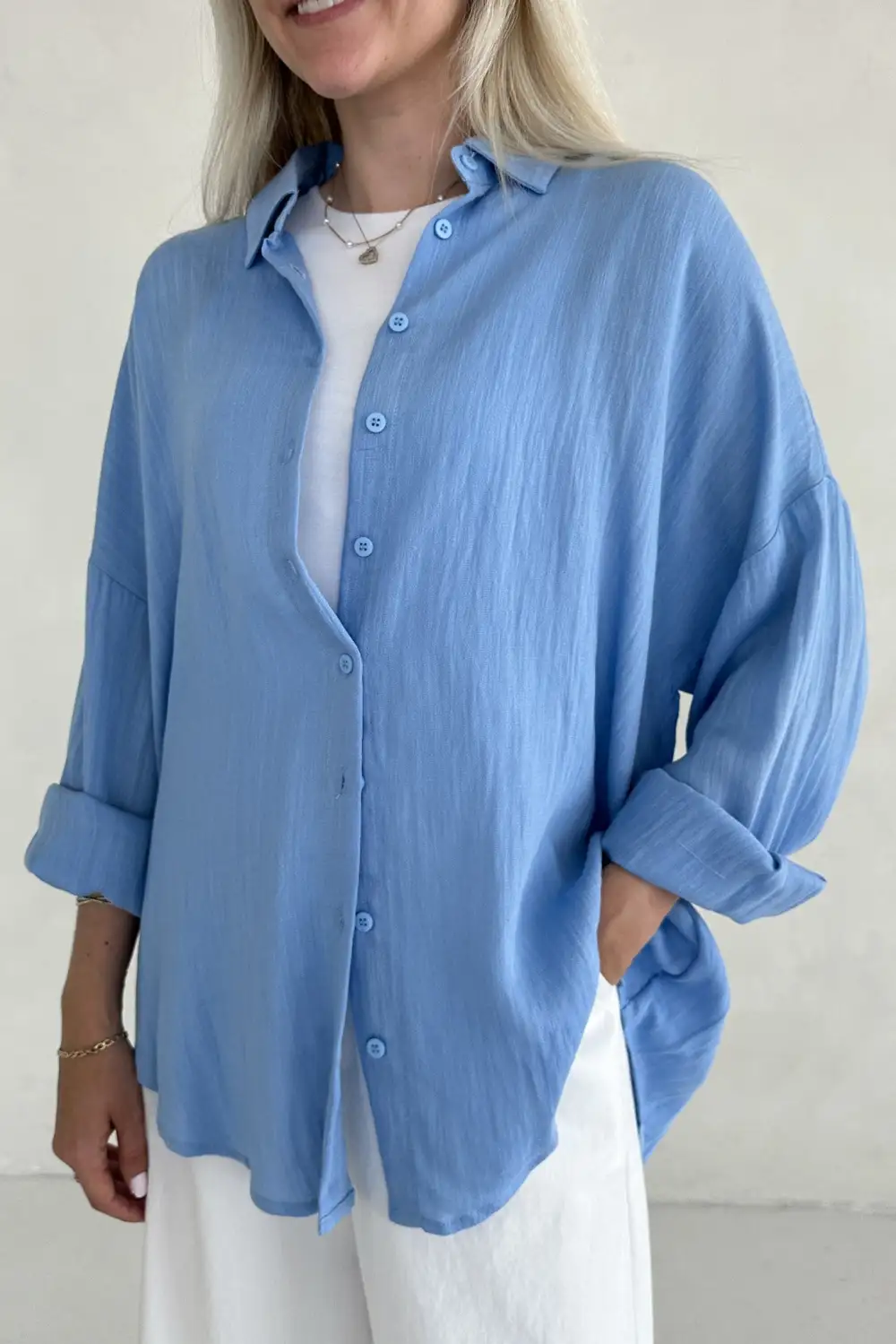 Laid Back Soft Button Front Button Down Shirt