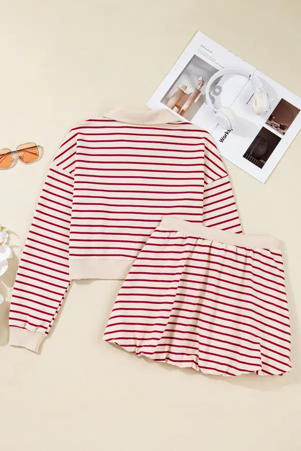 Practical Collared Cropped Detail Coordinated Set