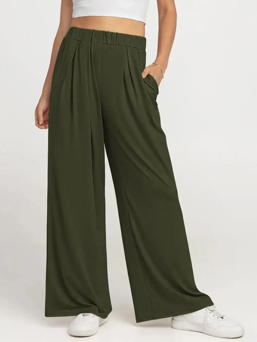 Clean High Waist Wide Leg Pants