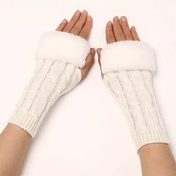 Women'S Fingerless Wool Warm Gloves 47187161C
