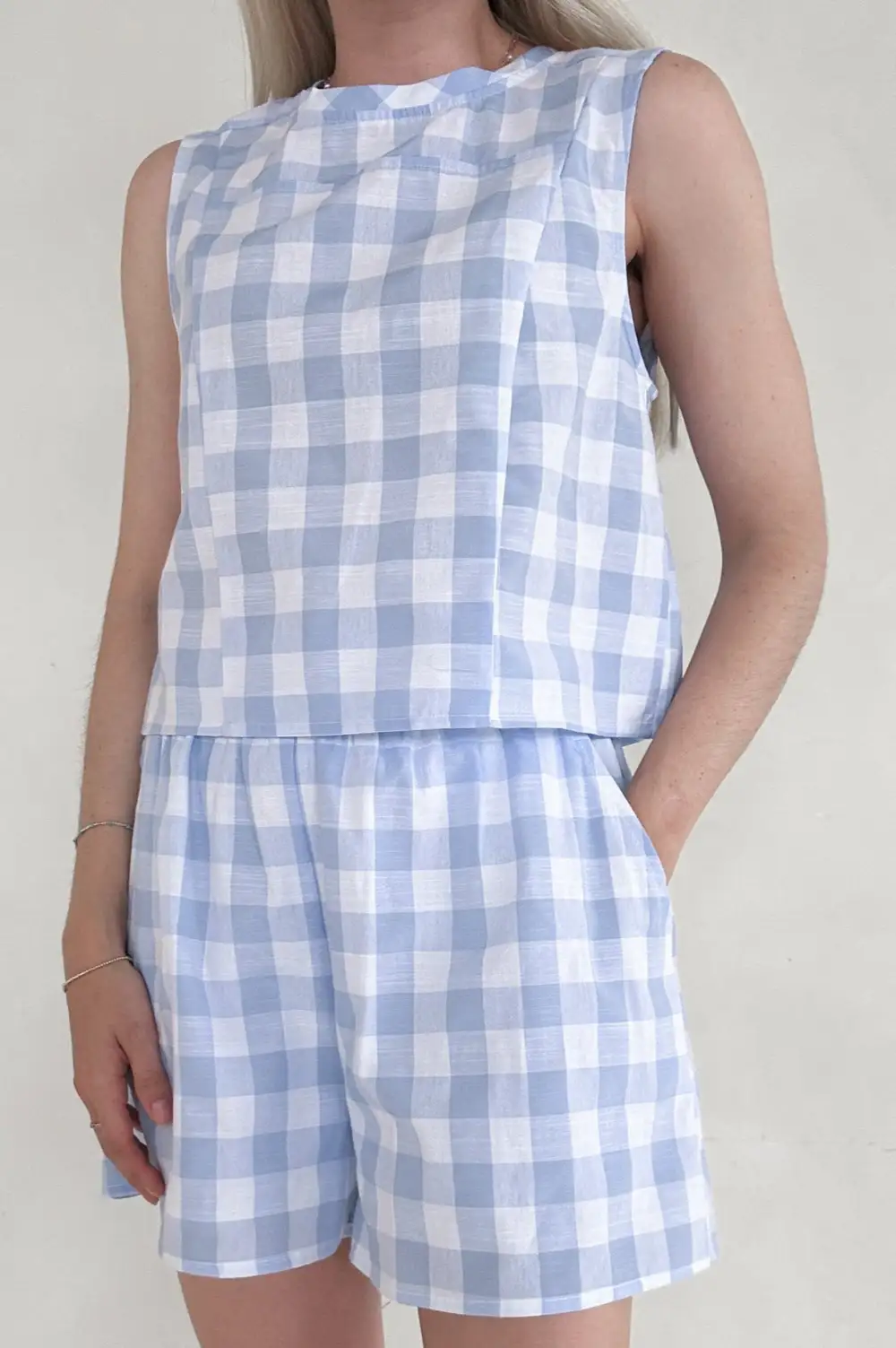 Minimal Gingham Checkered Top