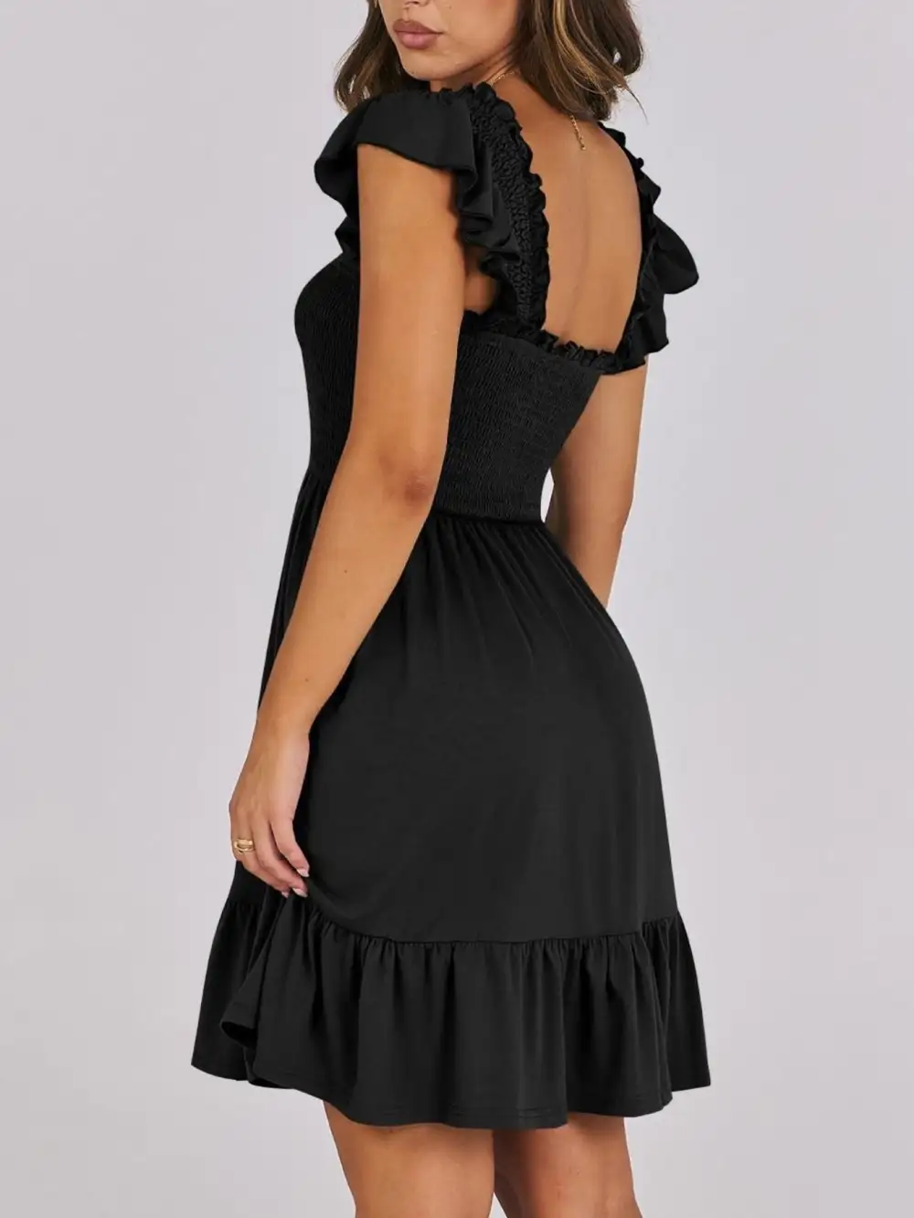 Ruffle Smocked Mini Dress