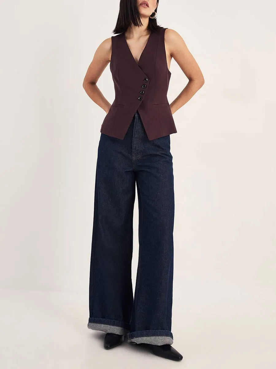 Lady'S Retro Sleeveless Blouse
