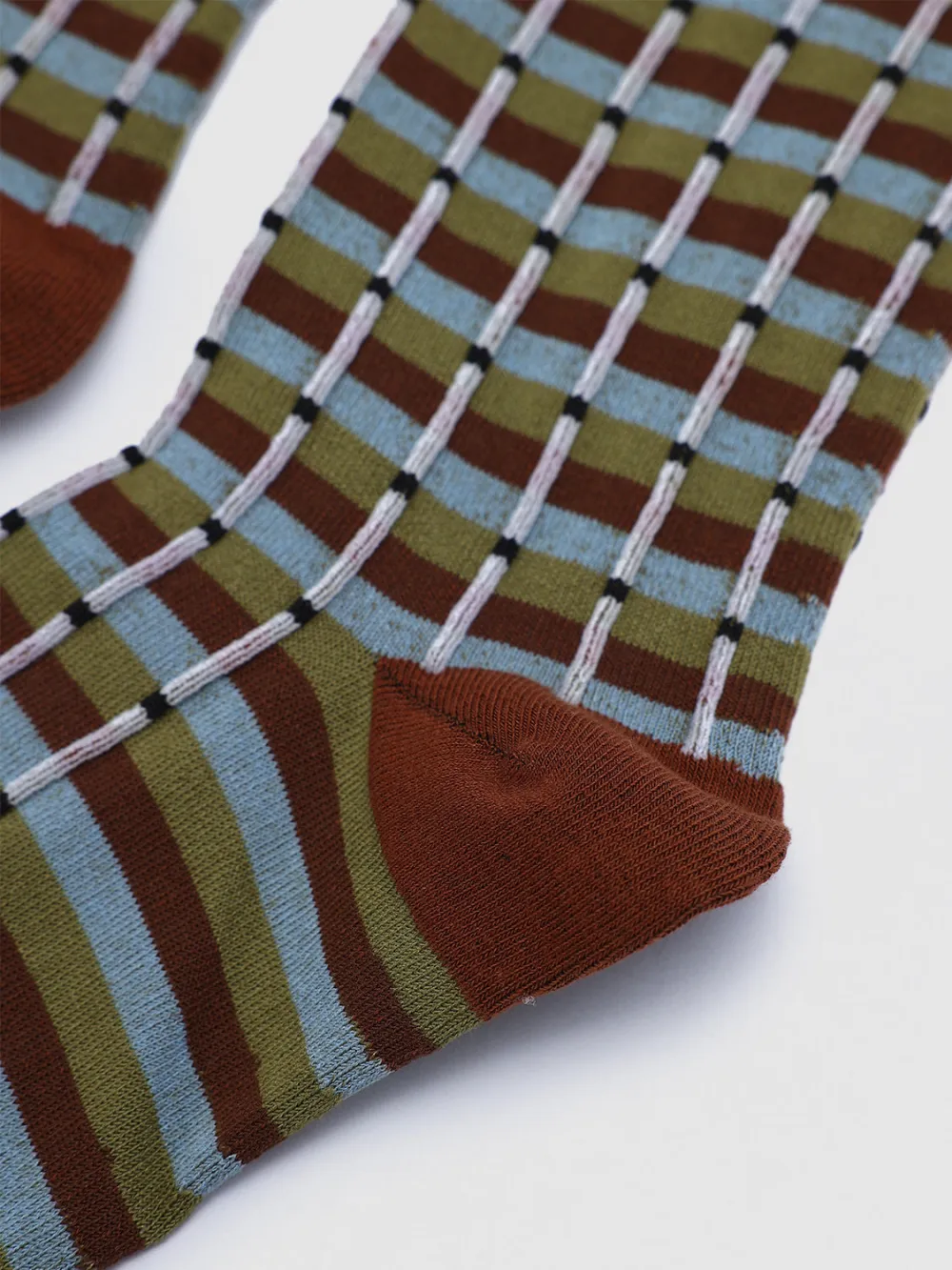Multi-Tone Grid Socks