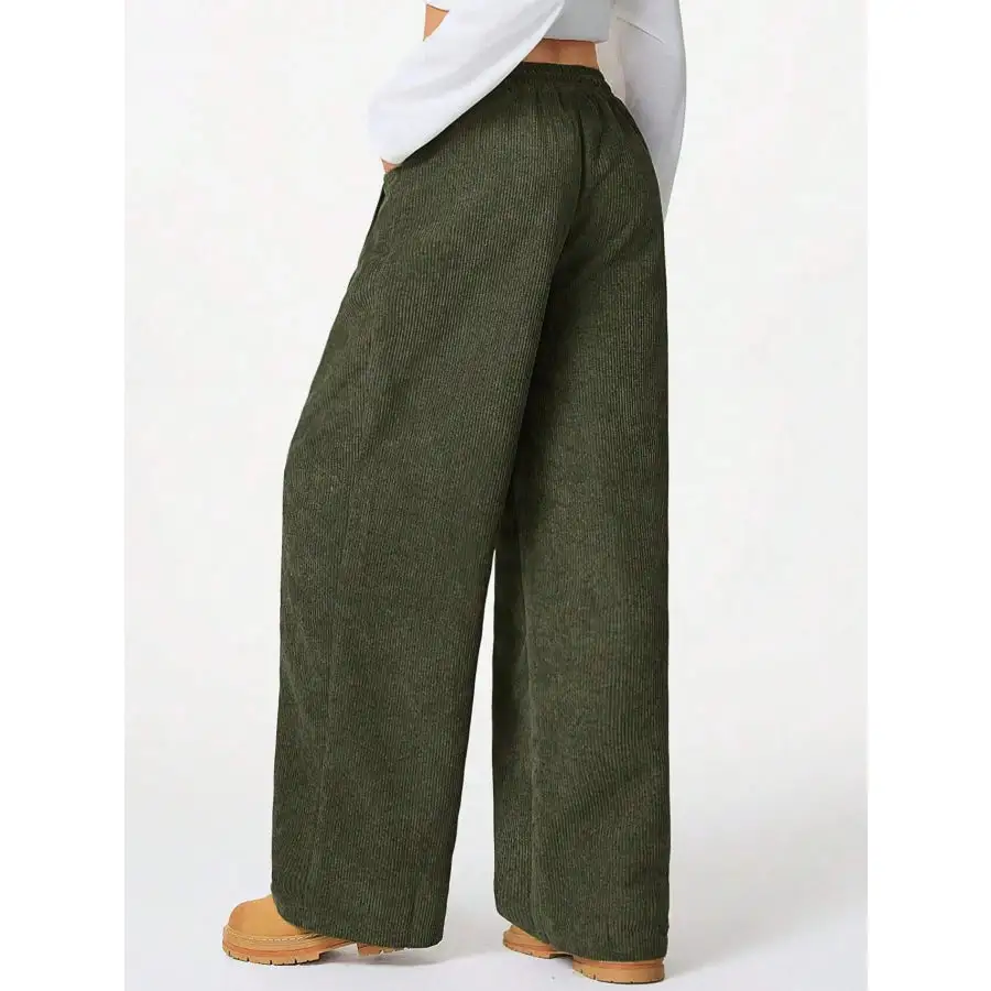 Modern Drawstring Wide Leg Pants