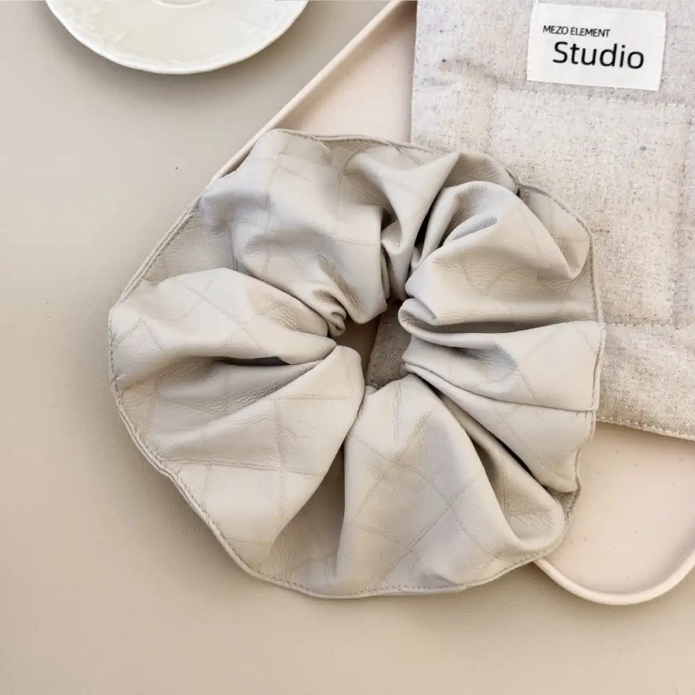 Elastic PU Leather Hair Scrunchie Set