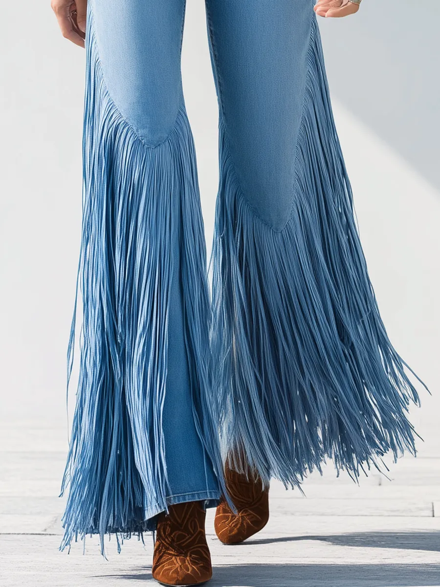 Flared Tassel Retro Jeans