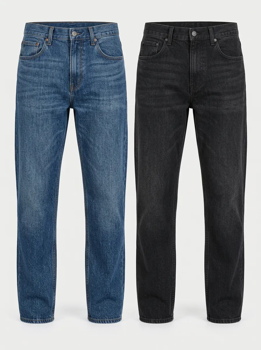 Blue and Black Denim Multipack with Washed Finish Cut