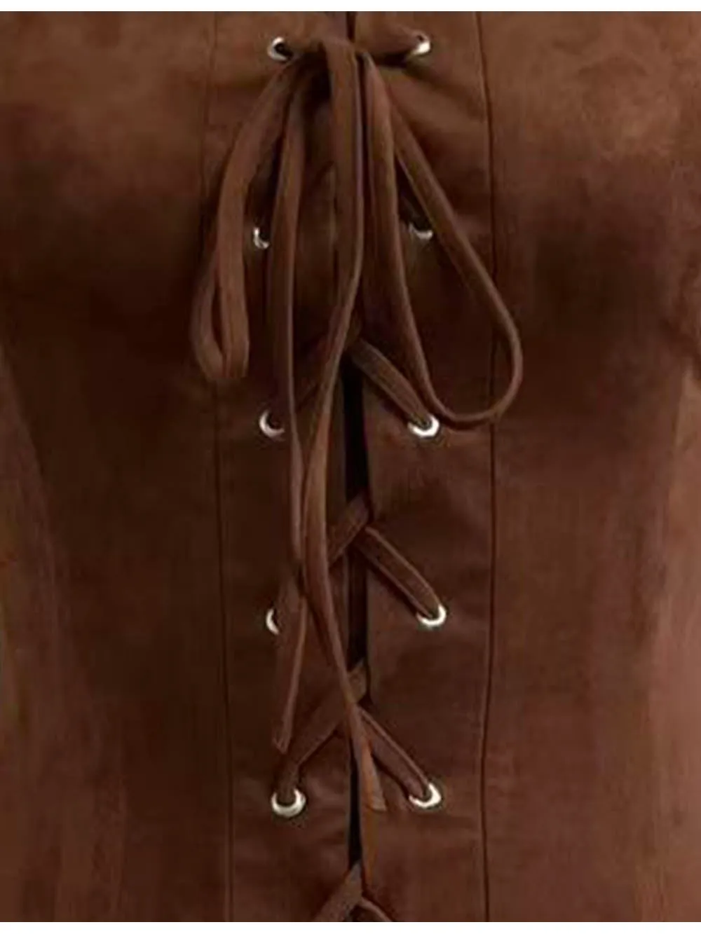 Faux Suede Cross Lace Up Bodycon Tube Mini Dress