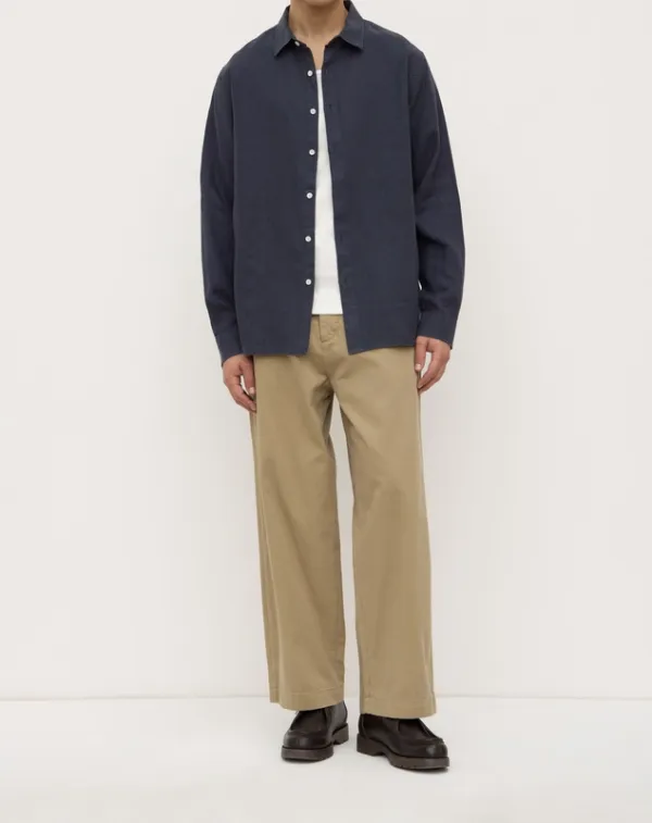 Navy Everyday Linen Button-Up Shirt