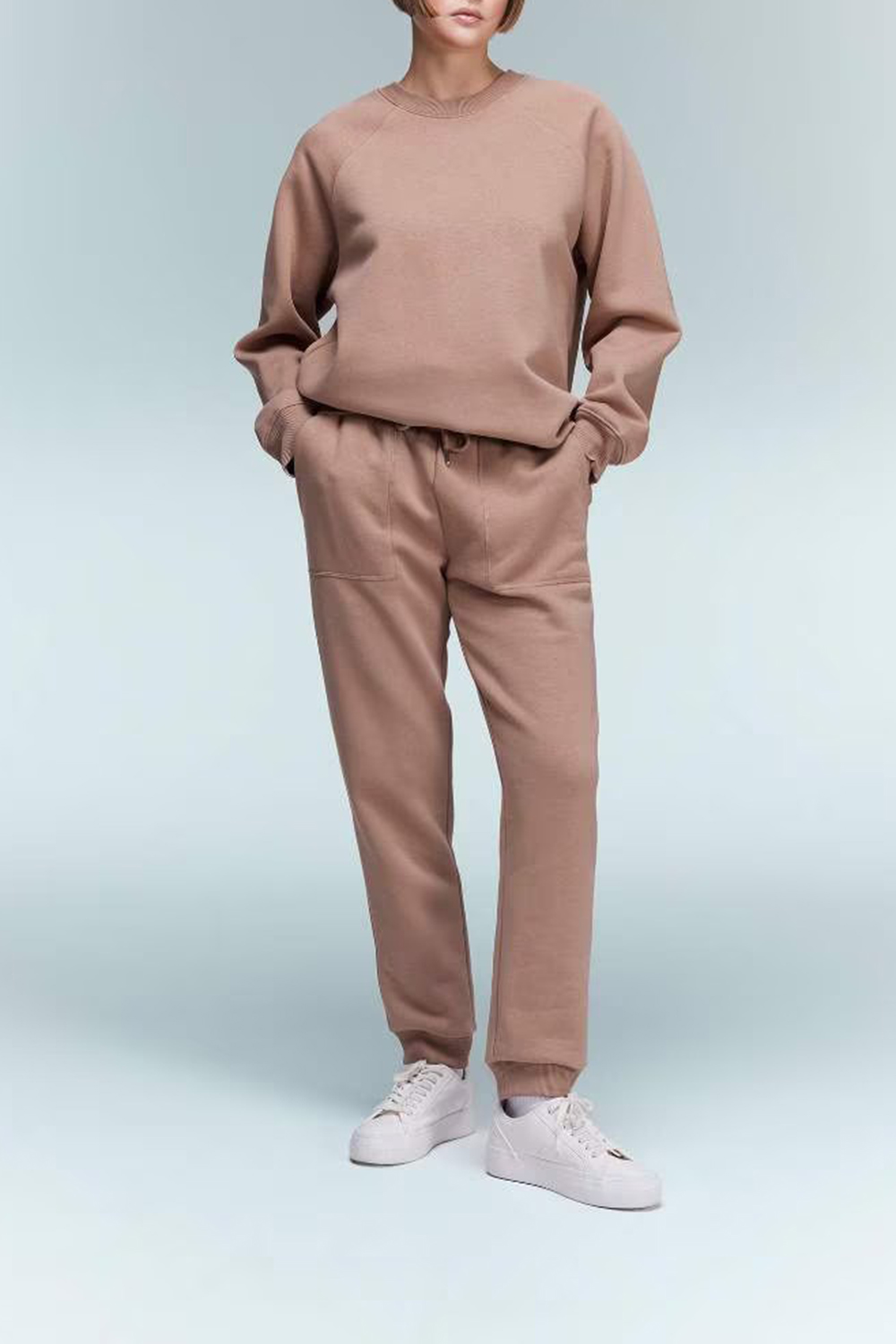 High-waisted Plain Long Pants