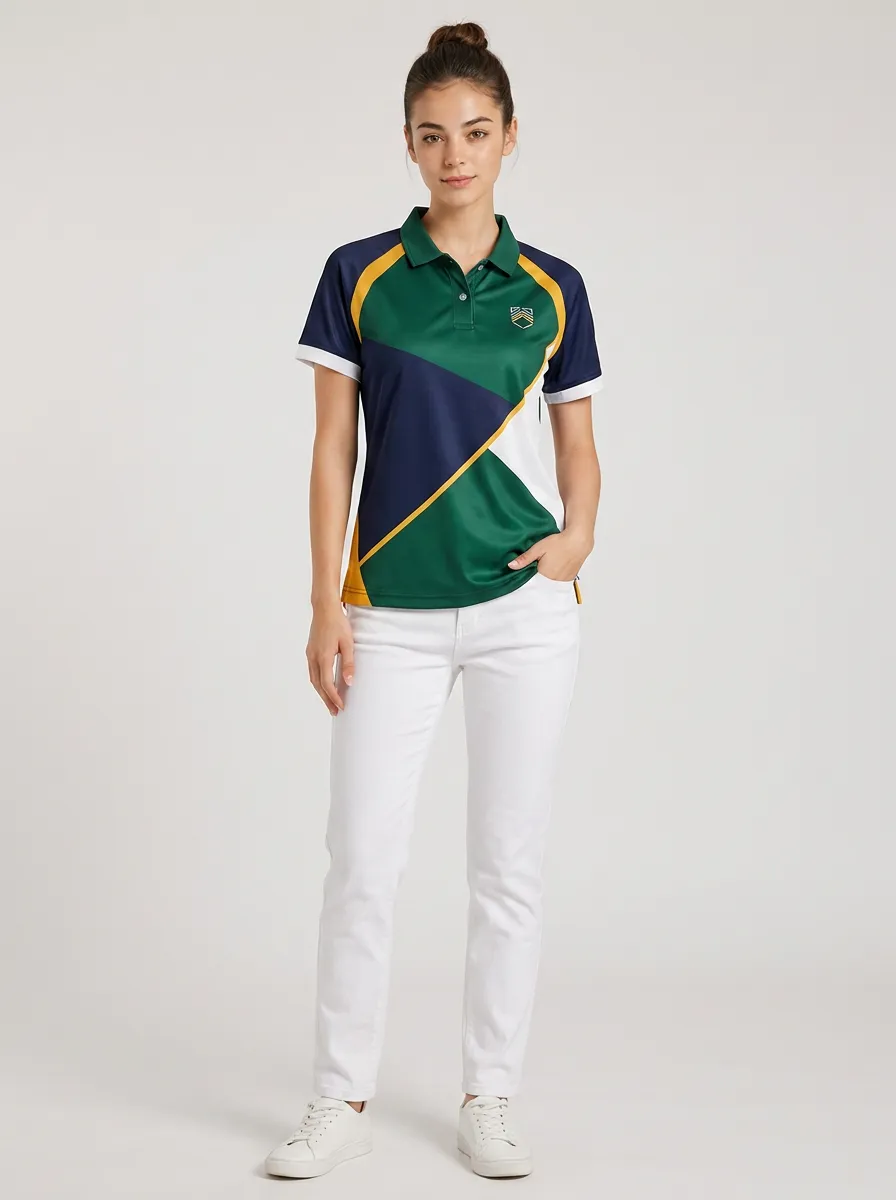 Women's Color-Blocked Athletic Polo Shirt