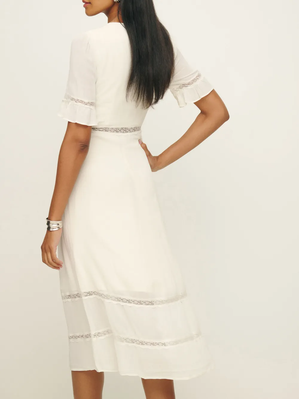 Button Front Split Hem Short Sleeve Dress