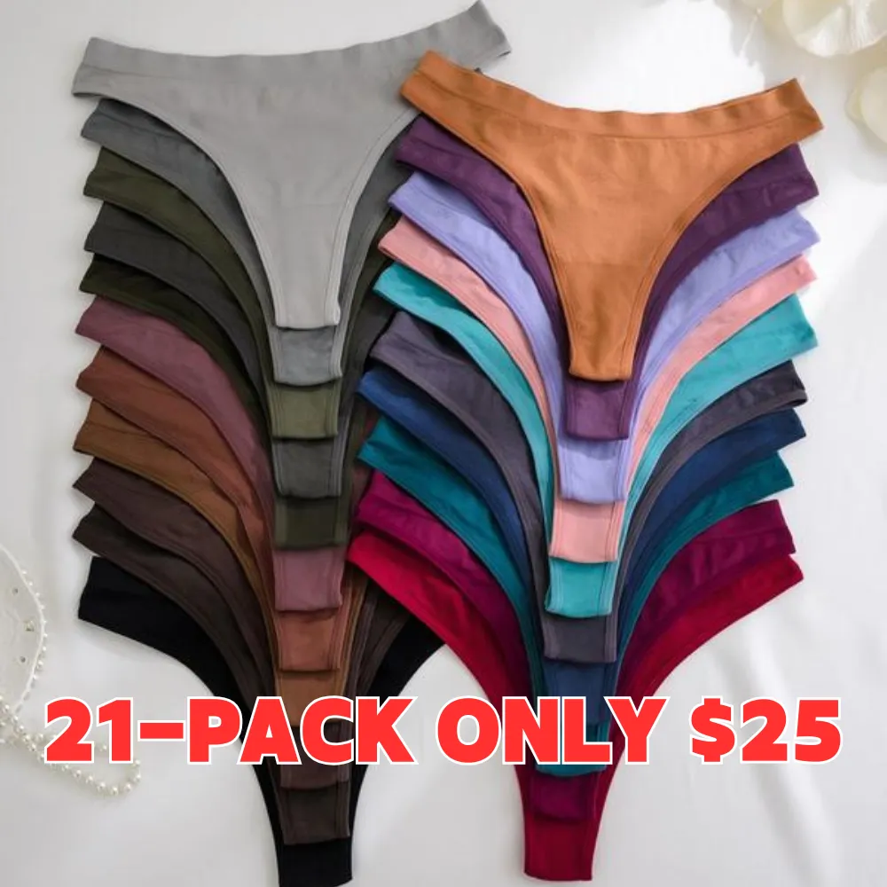Women's Solid Color Drop Waist Thong, Soft Comfy Breathable Panty for Daily Wear, Women's Underwear for All Seasons