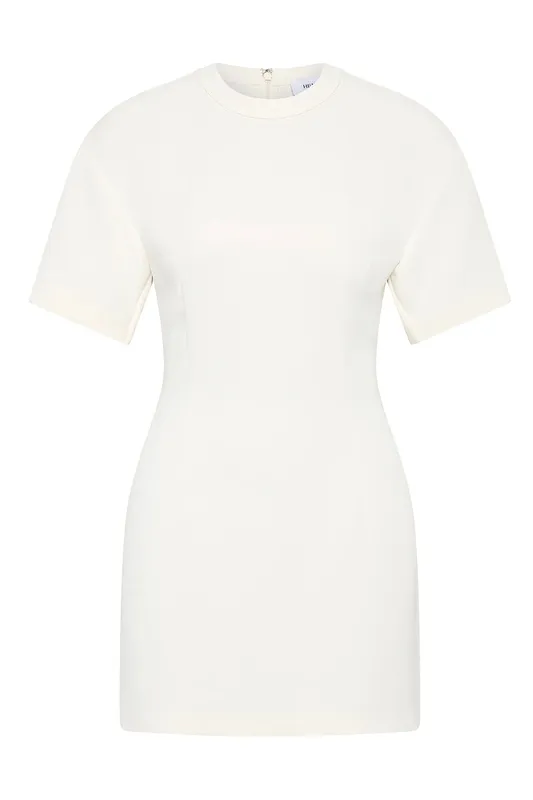 Cream Tailored Mini Dress