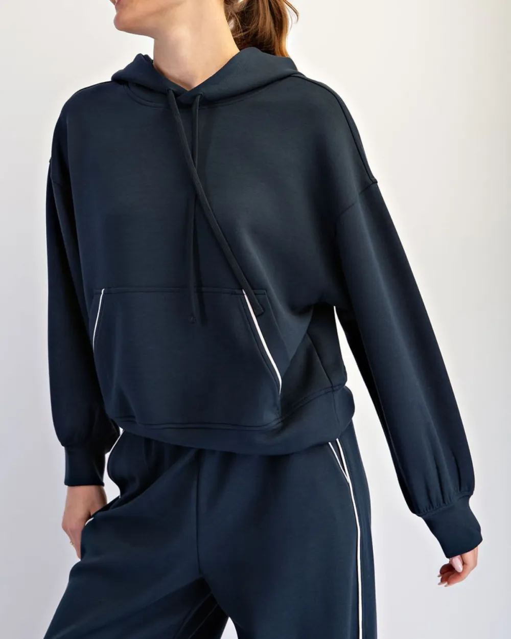 Modal Piping Hoodie