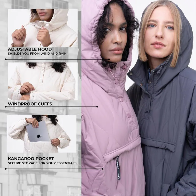 Women's Packable Puffer Hoodie Coat