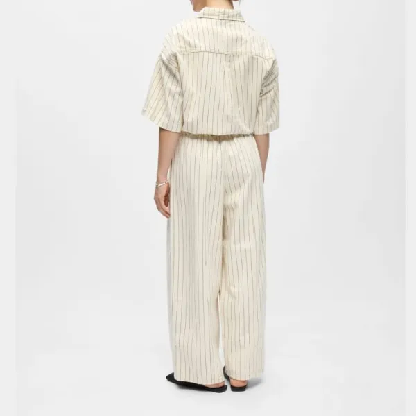 Wide-Leg Cropped Drawstring Women's Trousers
