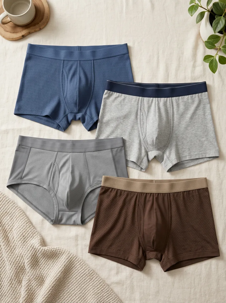 Men's Everyday Rotation Breathable Patterned Boxer Briefs Set