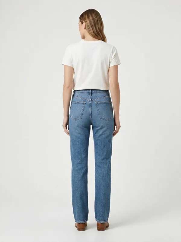 Everyday High-Rise Straight-Leg Vintage-Wash Denim Jeans