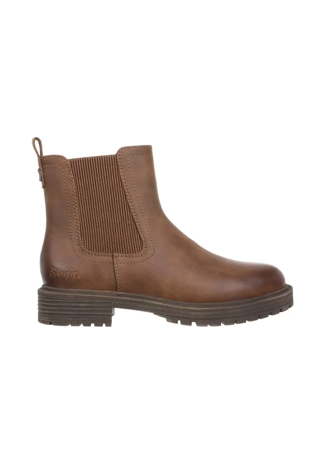 Lug Sole Leather Ankle Chelsea Boot