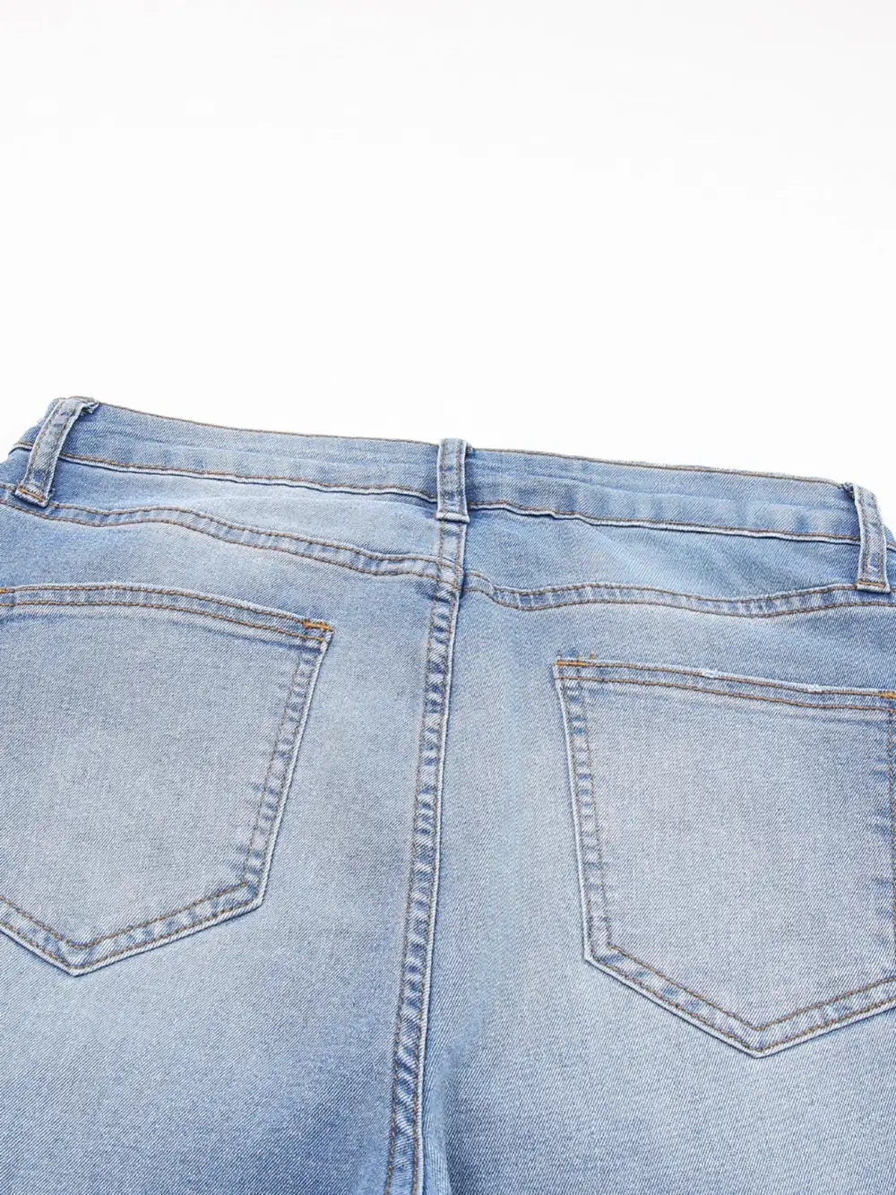 Textured Raw Hem Denim Jeans