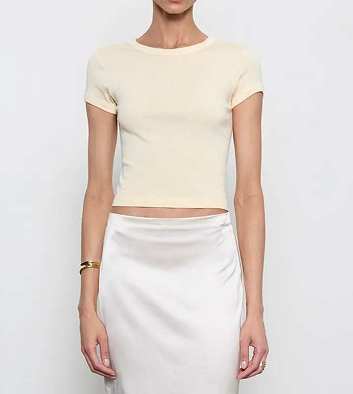 Baby Rib Cropped Tee Flan