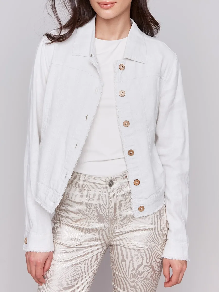 Fashionable And Versatile Linen Blend Women's Jacket
