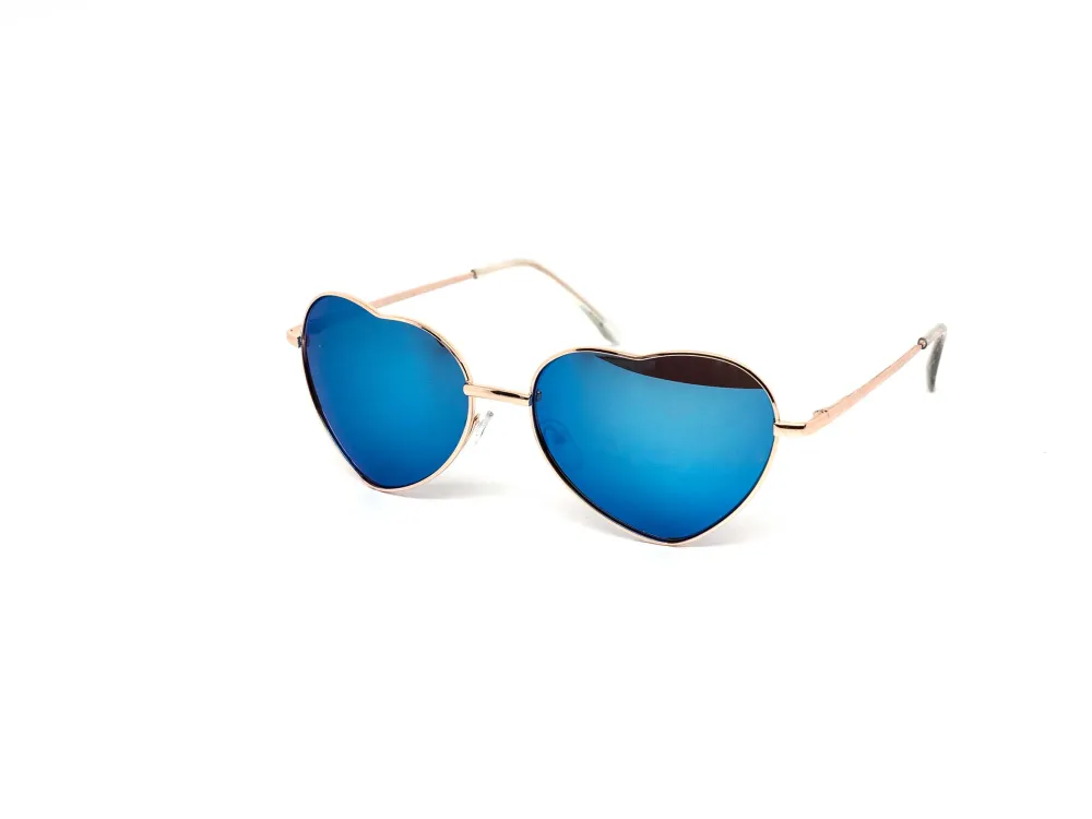 12-Pack Heart Color Mirror Assorted Sunglasses