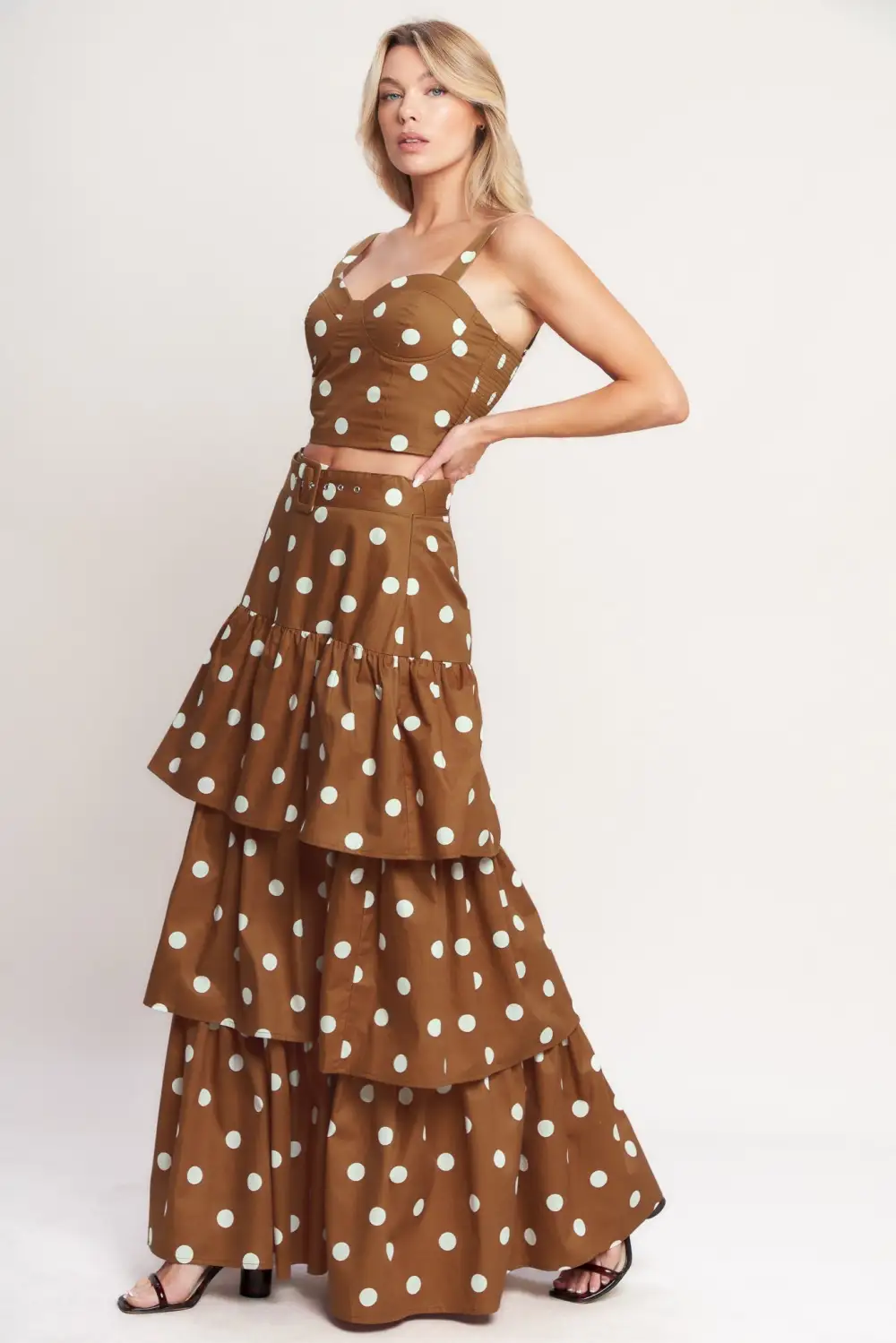 Sequin Belted Skirt