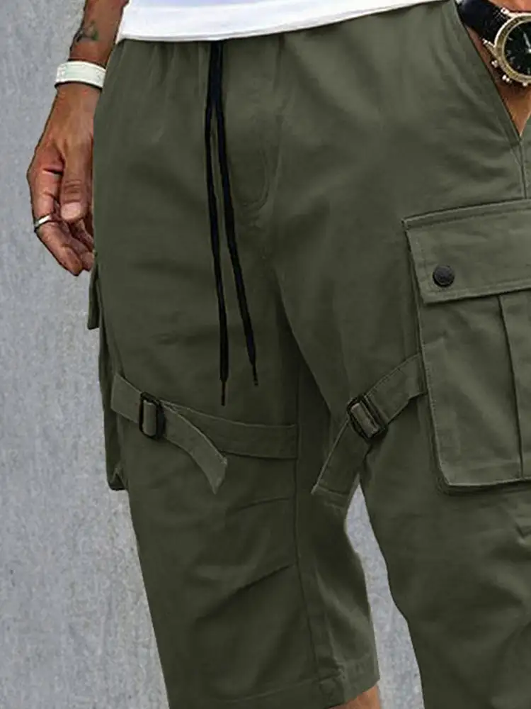 Men's Casual Strap Design Cargo Shorts