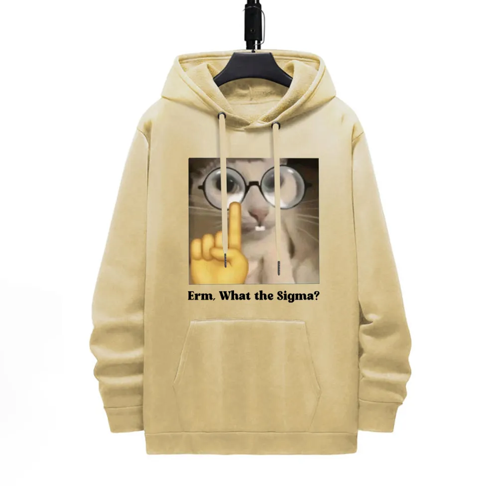 Erm What The Sigma Pattern Printed Hoodie