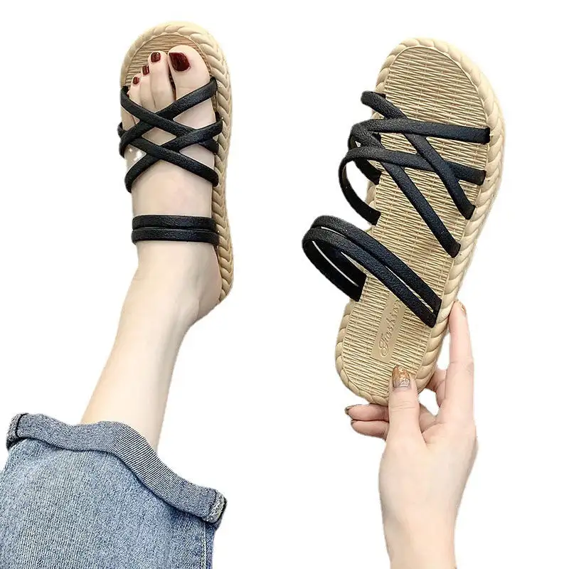 Low Heel Slide Sandals