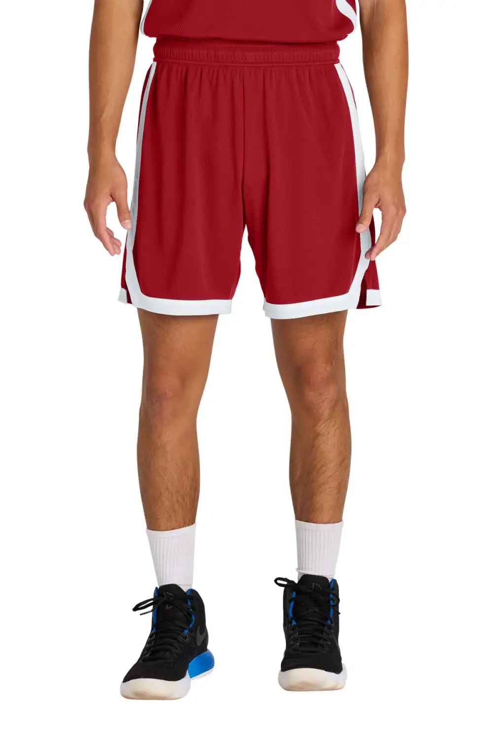 Striped Mesh Basketball Shorts
