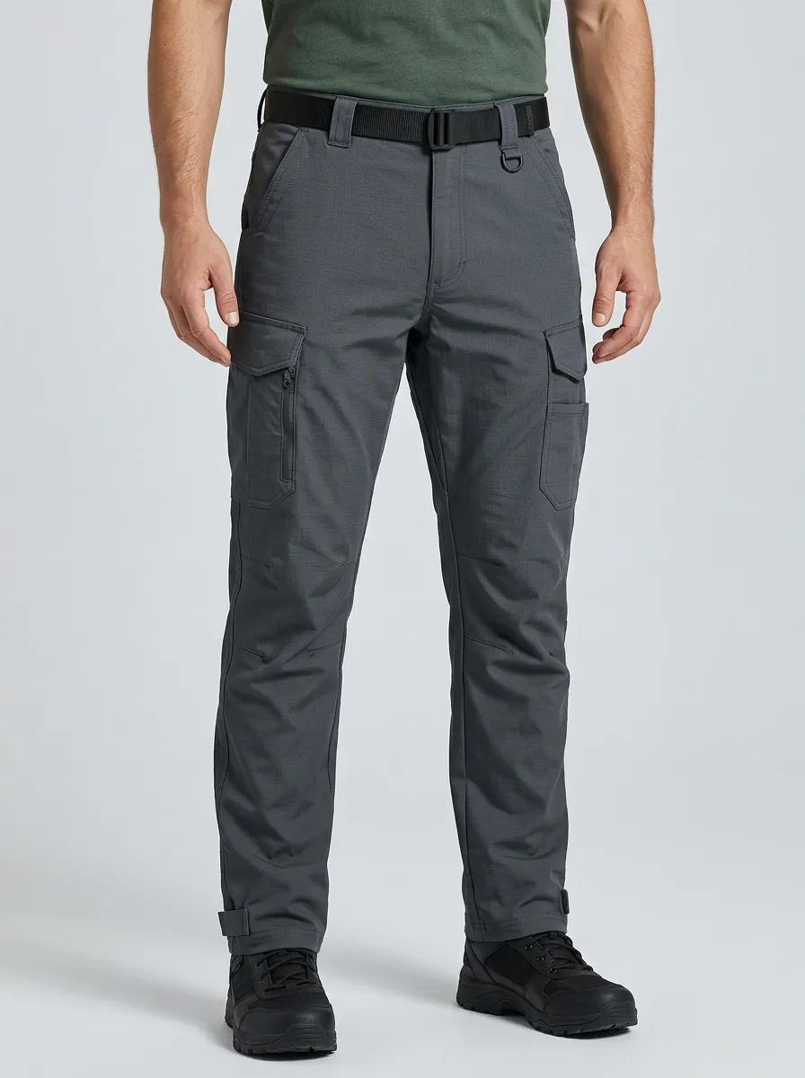 Men's Hook-and-Loop Pocket Tactical Cargo Pants