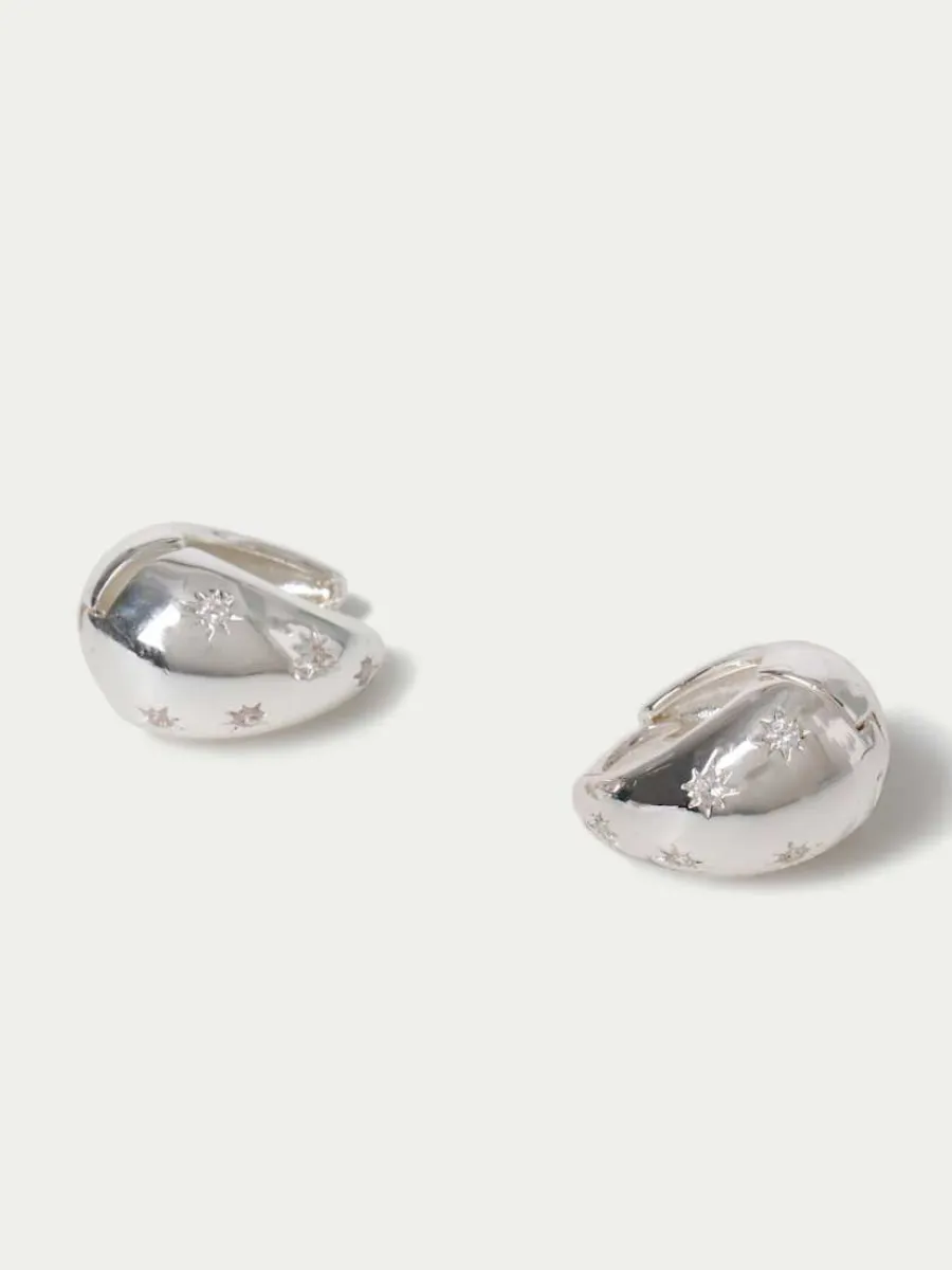 Star Teardrop Hoop Earrings