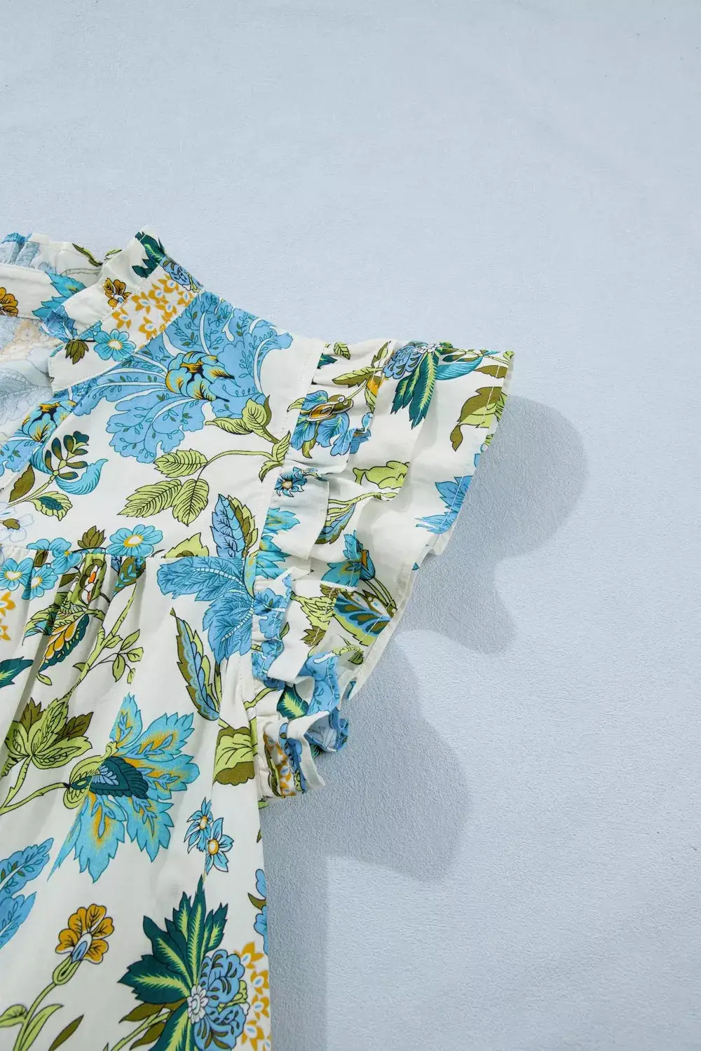 Floral Printed V Neck Mini Dress