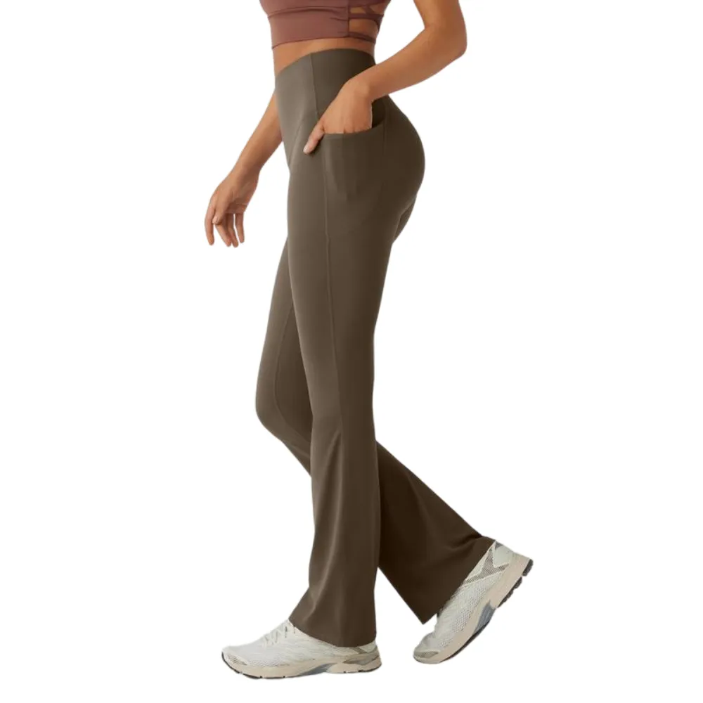 UltraSculpt High Waisted Tummy Control Pocket Shaping Yoga Bootcut Leggings