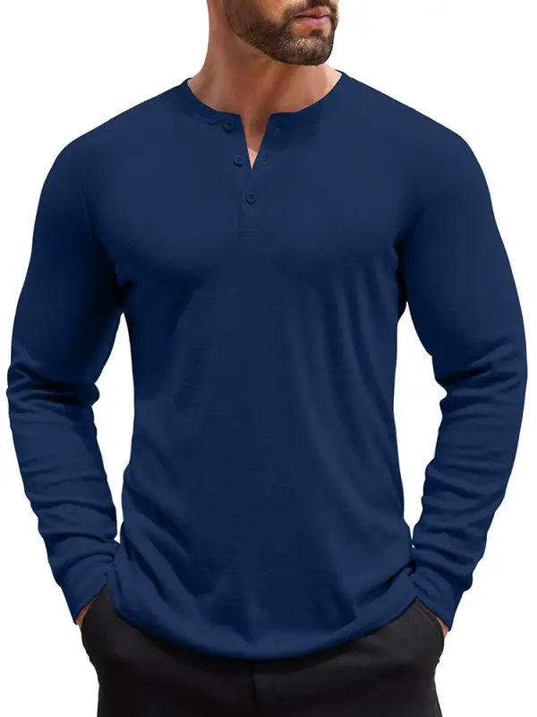 Fashion Lightweight Pullover Henley Shirt Hoodie